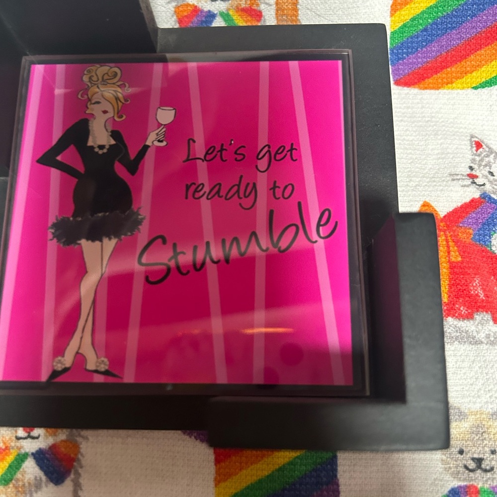 Colorful Coaster Set with Humorous Quotes - Picture 4 of 5